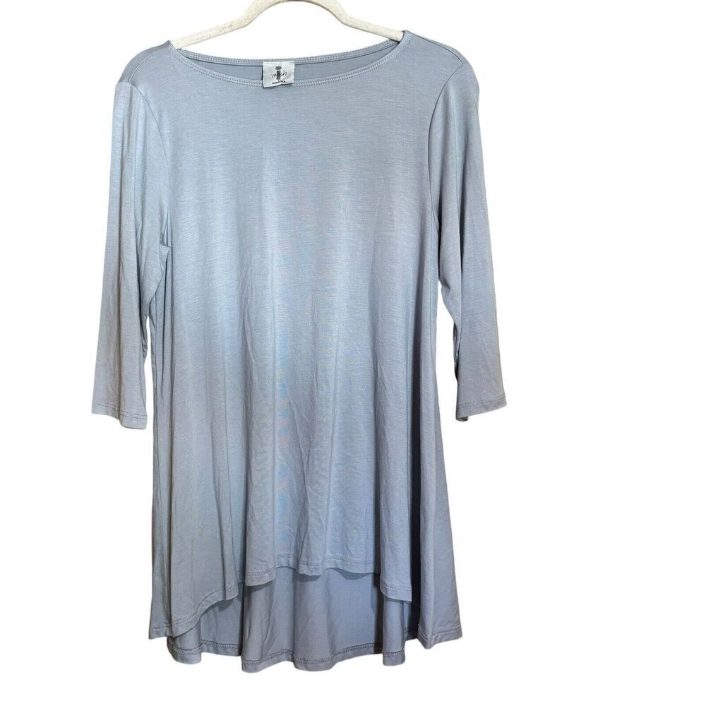 Inoah Tunic Top Womens Small Gray Stretch Oversized Blouse
